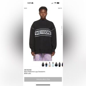 We11done hoodie. Size XS. Please see attached size chart.